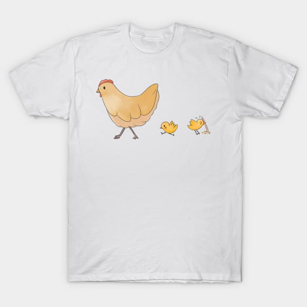 Chicken and chick T-Shirt by kelnan